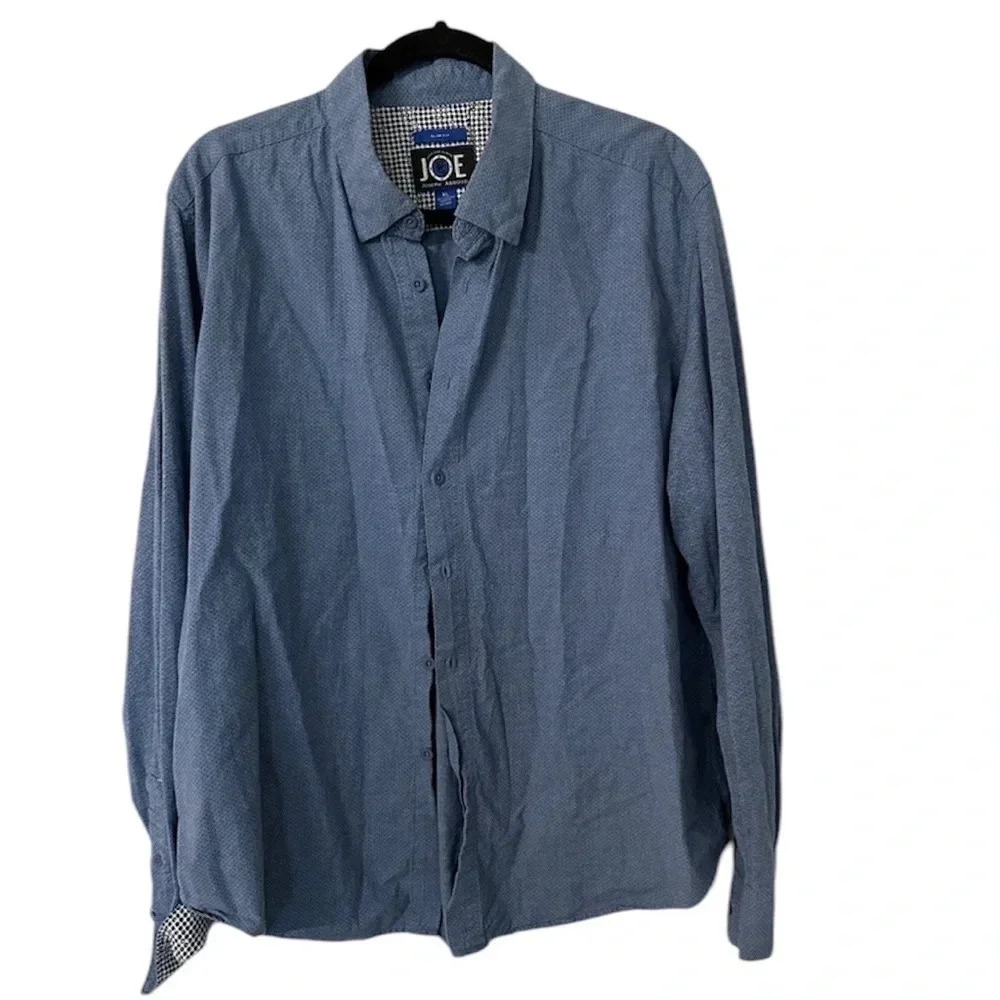 Joseph Abboud (JOE) Long Sleeve Dark Blue Button Down Mens Dress Shirt Sz XL GUC